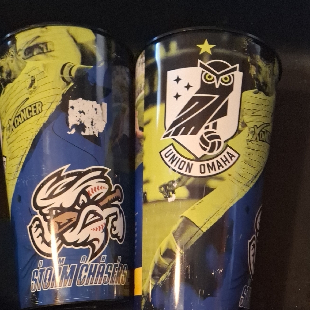 Union Omaha Storm Chasers Blue and Yellow Travel Tumbler, 2 Cups